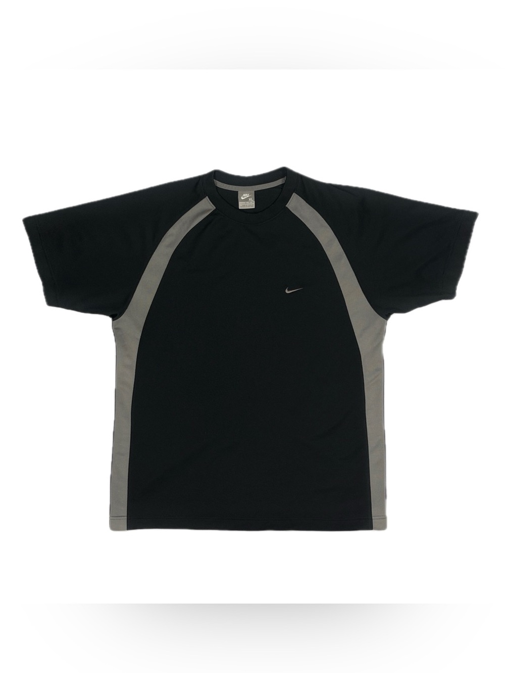 Vintage Y2K Nike black grey swoosh athletic workout t shirt mens XL